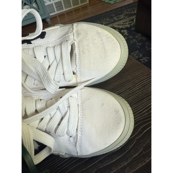 OFF-WHITE Vulcanized White & Gray Canvas Low Top Sneakers Sz. 37 - Picture 5 of 11